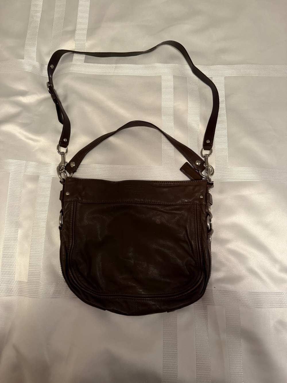 Coach Zoe Brown Leather Hobo Crossbody/ Shoulder Bag H1068-F14707